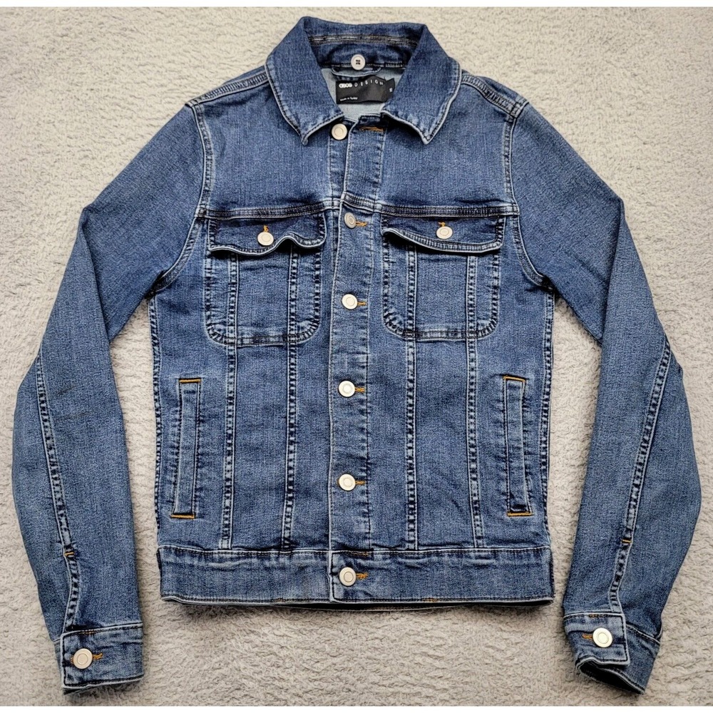 ASOS Design Women's XS Jean Jacket Denim 90s Y2K Youth Teen Medium Wash Blue‎